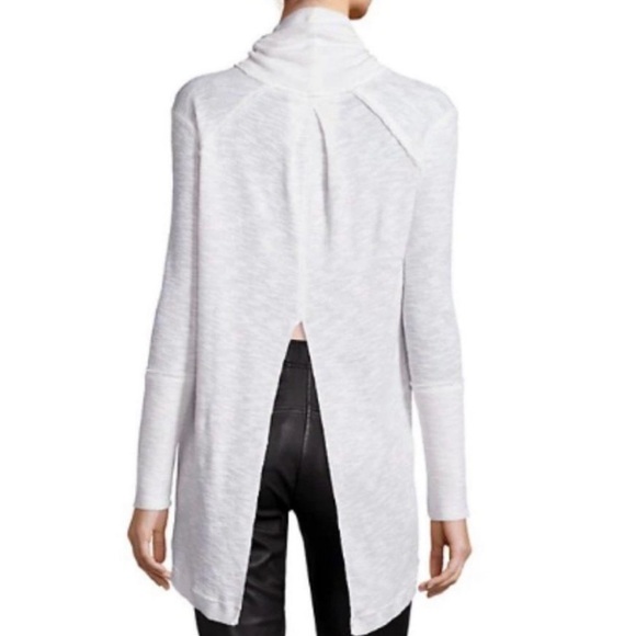 Free People Cocoon Cowl Neck Split Back Charcoal‎ Grey Turtleneck - Size Medium - Picture 12 of 12